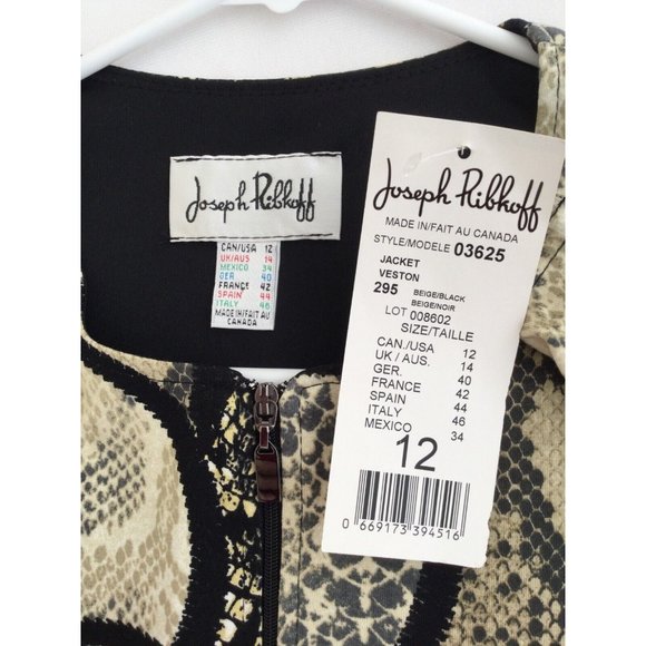 Joseph Ribkoff Cream and Black Blazer Elegant Suit Jacket - Picture 8 of 8